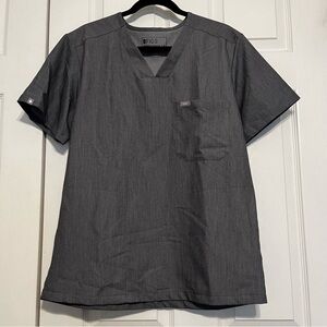 Figs Women's Catarina One Pocket Graphite Gray V Neck Uniform Scrub Top Size L